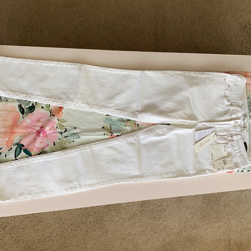 Ella Moss White Mid-Rise Jeans